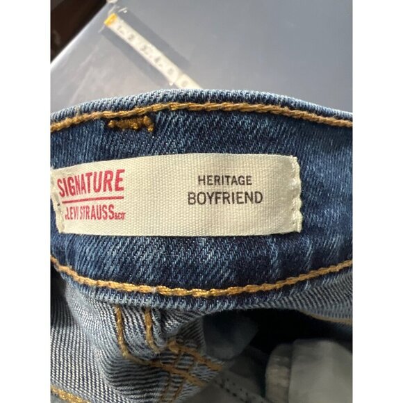 Signature By Levi Strauss Womens Heritage Boyfriend Jeans W28 Mid-Rise Medium Wa - Picture 7 of 13